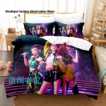 Kpop Deemonik&uuml;tid Voodipesukomplekt &Uuml;he- (Single), Kahekohalise (Twin), T&auml;iskasvanu (Full), Kuninganna (Queen), Kuninga (King) suuruses Voodikomplekt Laste Magamistuba Tekikoti Komplektid Anime Voodilina Komplekt EU Single(135*200cm)3pcs