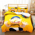 3D prindiga SML multifilmitegelane Jeffy voodipesukomplekt Kahekohaline Twin King Tekikott Tekk Padjap&uuml;&uuml;r Poistele T&uuml;drukutele T&auml;iskasvanute Magamistuba EU Single(135*200cm)3pcs