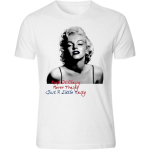 Marilyn Hoidke seda stiilselt, mitte r&auml;paselt, vaid veidi vallatult T-s&auml;rk Must ja Valge Unisex T-s&auml;rk Tee S -5XL S valge