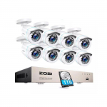 Kit de surveillance - BAZARLAND30 - ZO.SI - 8 cam&eacute;ras - Disque dur 1 To - Vision nocturne infrarouge