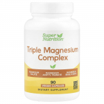 Super Nutrition, kolmekordne magneesiumikompleks, 90 k&ouml;&ouml;giviljakapslit