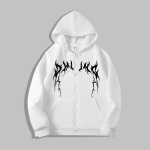 Meeste lukuga dressipluus - Dressipluusid meestele Y2K Vintage Pikkade varrukatega dressipluus Streetwear Pullover taskuga M white