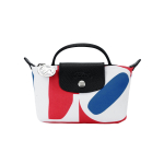 Longchamp X Robert Indiana Koost&ouml;&ouml; Logo N&ouml;&ouml;p T&otilde;mblukk Minimalistlik Kangas Pelmeeni T&otilde;mblukuga Kotike Mini Naiste T&otilde;mblukuga Kotid Valge 34175BBA007 White