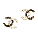 Chanel kontrastne disain Double C logo metallk&otilde;rvar&otilde;ngad Naiste k&otilde;rvar&otilde;ngad Must Valge ABC996-B16125-NW385 Box+Shopping Bag