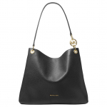Michael Kors Mk Christina Gold Metal Logo nahast ja kunstnahast &otilde;lakott, suur, naiste kotid, must 35T5G8WE6L-BLACK Basic Set (Bag+Dust Bag)