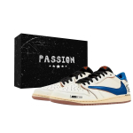 Travis Scott x Jordan Air Jordan 1 Armas Sinine Valge Konksukarp Kulumiskindel Hingav Kulumiskindel Hingav DZ4137-700(Team1510-- 35.5