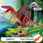 MOC Jurassic Series Spinosaurus Tyrannosaurus Rex Ehitusklotside Komplekt Dinosaurus Velociraptor Idee M&auml;nguasjad Ideaalne Laste S&uuml;nnip&auml;evaks Paper Instruction brown