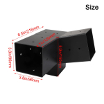 Kaldkatuse pergola kronsteinid Seinakinnituskomplekt 4x4 tollistele postidele Terasest 3-suunaline &uuml;hesuunaline koos kinnitusvahenditega Must black