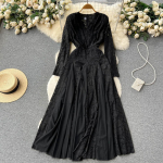 Naiste Prantsuse &Otilde;rn Elegantne V&otilde;rkpitsiga &Otilde;mblustega Pitskleit Suve S&uuml;gise Pikkade Varrukatega Ballikleidid &Otilde;htu S&uuml;nnip&auml;evapeo Kleit One Size must