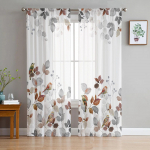 Maakodu Disain Lehed R&auml;stas L&auml;bipaistvad Kardinad T&auml;iuslik Magamistoa Elutoa Kaunistuseks AknaPaneeli Kardin K&ouml;&ouml;giala V&otilde;rk Voile W135 x H115cm x1&Grommet Top