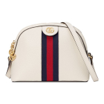 Gucci Ophidia Valge Nahast Web Triibuga Kuppel Crossbody Kott Naistele Igap&auml;evaseks Kasutamiseks Basic Set (Bag+Dust Bag)