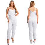S-XXL Naiste Ladina-Tango Tantsu Tuttidega Jumpsuit L&auml;ikiv Litritega Mitmekihilised Tutid Cami Romperid Pikad P&uuml;ksid Bodysuit Unitard Cha-cha Salsa Ballisaali jaoks L black
