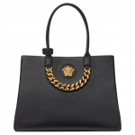 Versace La Medusa Klassikaline &Uuml;hev&auml;rviline Suure Ketiga T&ouml;&ouml;le Kaasav Moodne T&otilde;mblukuga Kotikott Naiste T&otilde;mblukuga Kotikotid Must 1004462-DVIT2T-1B00V Basic Set (Bag+Dust Bag)