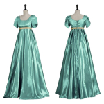 Satiinist hommikumantlid Victorian Ball Gowns Empire Waist Gowns Regency hommikumantlid L sinine