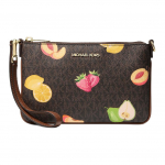 Michael Kors Jet Set Travel Puuviljaprindiga Kaetud L&otilde;uend Sidur V&auml;ike Naiste Sidur Tumehall 35S6GTVW1V-BROWN Basic Set (Bag+Dust Bag)