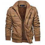 Meeste talvejoped Cargo-joped Paksemad soojad p&uuml;kstega joped Mustad vabaaja talvemantlid Meeste mitmetaskulised joped M khaki