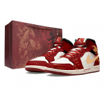 Jordan Air Jordan 1 Chi Jilingyun Keskmise s&auml;&auml;rega Vintage Korvpallijalatsid Unisex Punane Valge DQ8426-105(Meeskond73-) 42
