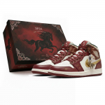 Jordan Air Jordan 1 Triple Lab, Hobuseaasta, &Otilde;nnelik Punane Hobune, Klassikaline Ja Mitmek&uuml;lgne Kulumiskindel Keskmise k&otilde;rgusega king DQ8426-105(Team-S-BOX) 40.5