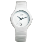 RADO radar TRUE seeria kvartsmehhanism 30 meetrit veekindel naiste k&auml;ekell &Scaron;veitsi kell 40 mm valge sihver keraamiline korpus keraamiline rihm R27695722 kvarts