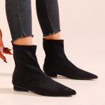 Naiste Nahksaapad Terava Ninaga Br&auml;ndi Chelsea Ankle Boots Trendikad Madalad Kontsad T&otilde;mblukuga Kingad Prantsuse Naiste Saapad 43 black
