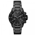 Emporio Armani AR11363 T&auml;ismust Kroomograaf Meeste K&auml;ekell 43mm must
