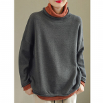 Suur number naiste s&uuml;gis-talvine kootud kampsun, kaheosaline, lahtine k&otilde;rge kaelusega pullover, aluss&auml;rk, vabaaja topid M