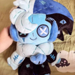 20cm Cookie Run Kingdom Shadow Milk Cookie Palusnukk Pehme T&auml;idisega Puuvillane M&auml;nguasi Armas Kogutav Kuju F&auml;nnidele Laste S&uuml;nnip&auml;evakingitus blue