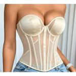 Naiste seksikas prantsuse v&otilde;rkkorsett v&ouml;&ouml;kohta kitsendav bustier sisemine topp S must