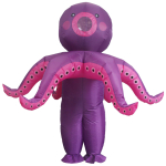 Halloweenil kaheksajalga t&auml;ispuhutav kost&uuml;&uuml;m - Naljakad meigitarvikud ja multifilmiline j&otilde;ulumaskott Kohandatud riietus One Size (fits 150-190 cm) blue