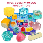 8 tk M&otilde;nus Squishy Karbikomplekt Sensoorsed Stressileevendus M&auml;nguasjad Salap&auml;rased Squishyd Aeglase Tagasil&ouml;&ouml;giga M&auml;nguasjad Stressi Leevendamiseks