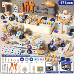 2026 Uus laste t&ouml;&ouml;riistakomplekt DIY mutri kokkupaneku m&auml;nguasjakomplekt STEM 3D pusle ehitusvahendid Montessori m&auml;nguasjad kingitused poisile t&uuml;drukule remondit&ouml;&ouml;riistad gray