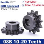 1 tk 08B T&ouml;&ouml;stuslik ajamiratas 45# Terasest ketiratas 10 11 12 13 14 15 16 17 18 19 20 Hammaste Ava 10-40mm Samm 12.7mm 10mm (keyway 4mm)