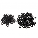 100 Sets Metal Eyelet with Washer for Clothing Accessories 8 x 4mm Black as described