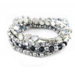 Les Tr&eacute;sors De Lily [G2902] - Bracelet cr&eacute;ateur 'Kilimanjaro' bleu argent&eacute; sinine