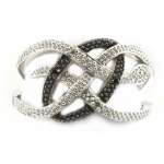 Bague argent 'Tentation' noir blanc 54 must