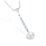 Les Tr&eacute;sors De Lily [L7402] - h&otilde;bedane kaelakee 'Sissi' h&otilde;bevalge (roodiumiga kaetud) - 35x8 mm beež