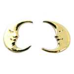 7bis [Q6099] - Boucles artisanales 'Luna' dor&eacute; - 9x8 mm kuld