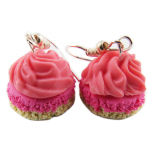 Les Tr&eacute;sors De Lily [Q9100] - Boucles d'oreilles artisanales 'Choux Chantilly' rose - 18x12 mm Heleroosa