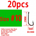 Bimoo 20tk Feflon Coating Pika varrega karpkala &otilde;ngekonks alla silm K&otilde;rge s&uuml;sinikusisaldusega terasest karpkala p&uuml;&uuml;gikonks rigikonksud #2