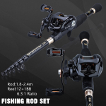 &Otilde;ngeritva rullide komplekt 1,8-2,4 m s&uuml;sinikkiust ridv koos 12+1BB &otilde;ngerulliga magevee-merevee kalap&uuml;&uuml;giks 1.8m&Left handle