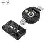 PAN-03 panoraam statiivipea kiirkinnitusega plaadiklambri adapter Arca-Swiss standard alumiiniumist must