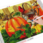 5D t&auml;isruudukujuline &uuml;mmargune teemantmaal k&otilde;rvitsa k&auml;sit&ouml;&ouml; kunst teemanttikandid multifilm Mosaiik lind Halloweeni kaunistus Full Round (20X30CM)