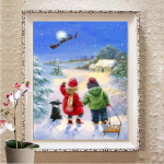 Teemantmaali 5d t&auml;isruudu puur Teemanttikandite m&uuml;&uuml;k Maastiku isetegemise kodukaunistuste komplektid Full Round (20X30CM)