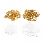 200 tk juhtmeklemmide komplekti kuuli&uuml;henduse komplekt sisaldab 4,0 mm messingist isa- ja emakuuli kuld