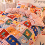 Tekikate Voodilina Tekikate neljaosaline komplekt Multifilmide tr&uuml;kkimine Armas voodipesu voodipesu Lihvimine tekikate Single