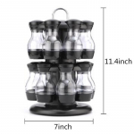 360 p&ouml;&ouml;rlev maitseainepurkide riiul k&ouml;&ouml;gi t&ouml;&ouml;laual kuvari organiseerija v&uuml;rtsipudeli hoidja alusriiul 1 kihiga 8 v&uuml;rtsipurki / 2 kihti 16 v&uuml;rtsipurki 16 Jars ABS