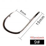 FTK Round Gold-nikkel Big Ring Merekonks 6#-10# 100 Tk/karp Konks Jaapani konks Kasutatakse karpkalap&uuml;&uuml;gil Peibutuskonks 9