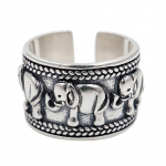 Vintage Animal Elephant Open S&otilde;rmused Tai h&otilde;bedast ehted naistele Kingitus Vanamoodsad reguleeritavad s&otilde;rmused Resizable