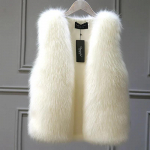 S&uuml;gis- ja talvine naiste vest moe naaritsa karusnahast vest pluss plush paks pl&uuml;&uuml;s vest jakk XXL valge