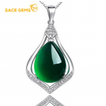 SACE GEMS naiste kaelakee ripats vasesulamist tsirkoonist moekingitus roheline